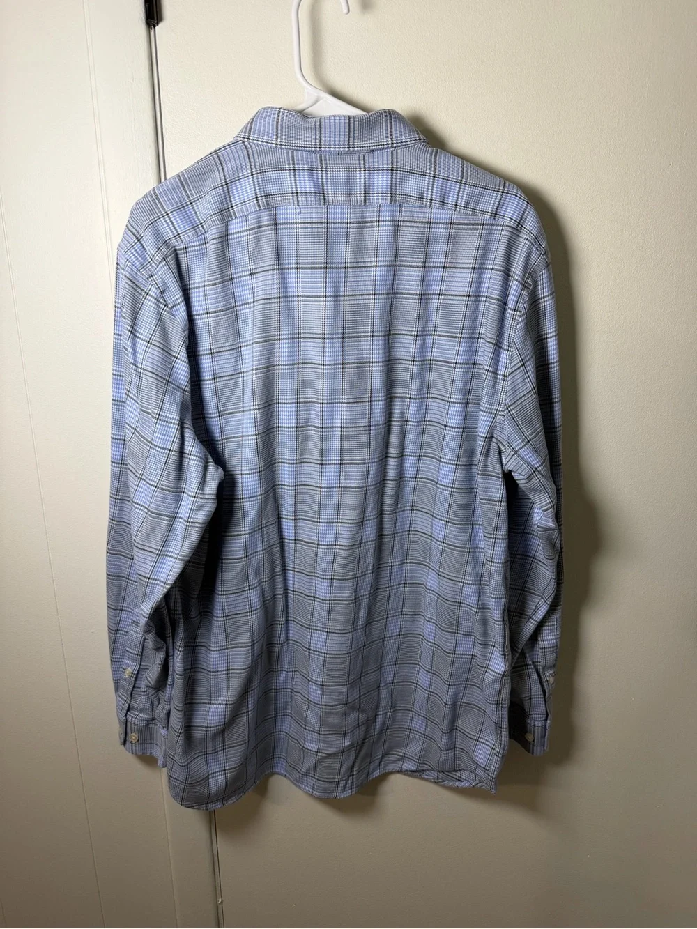 Banana Republic Men’s Blue Plaid Wrinkle‑Resistant Slim Fit Dress Shirt |Size XL